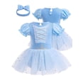 thumbnail image 2 of WIBACKER 3-18M Infant Baby Girls Princess Romper Onesie Dress Bodysuit with Headband Toddler Christmas Halloween Birthday Dresses, 2 of 10