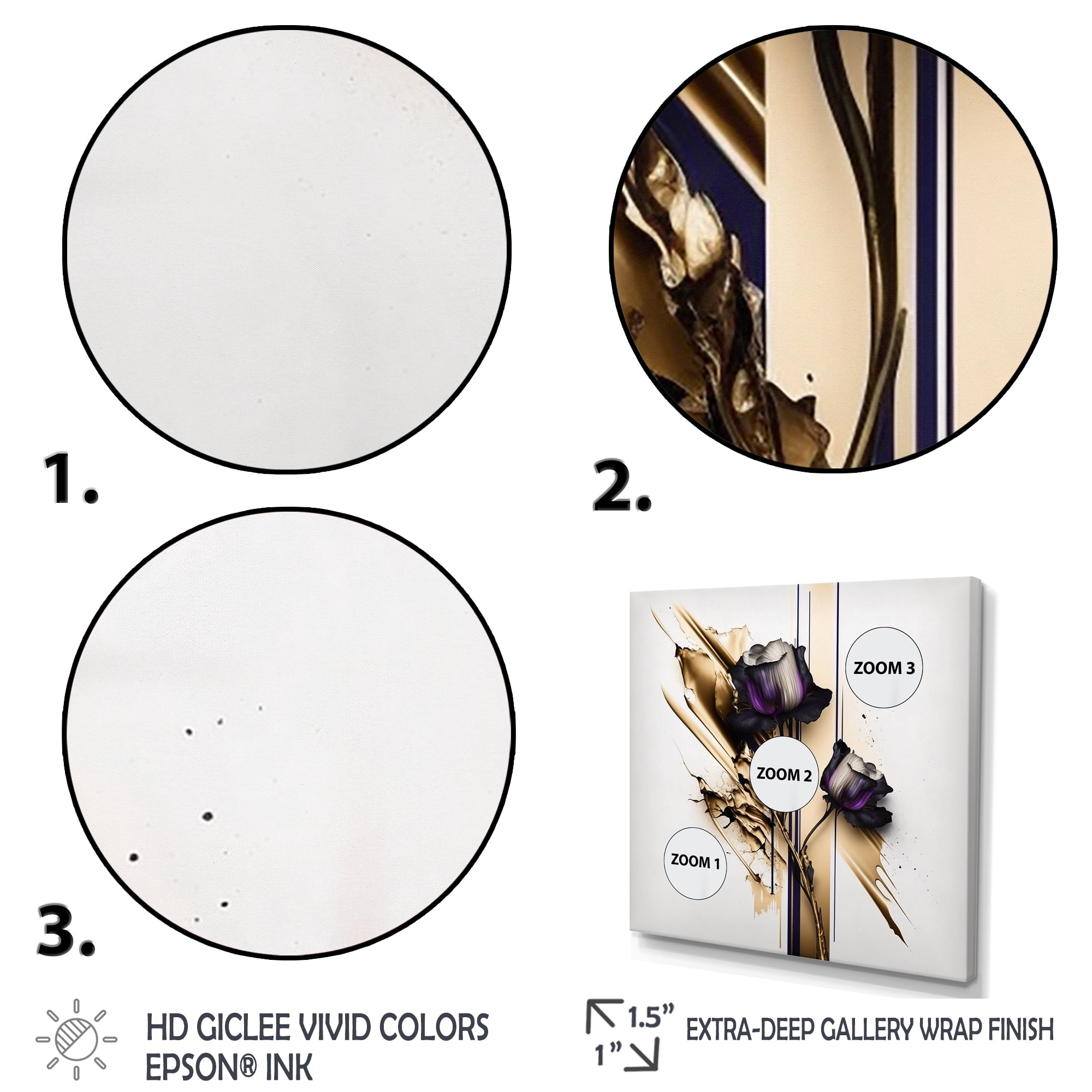 Designart Purple Flower Flower On Abstract Paint II Canvas Wall Art