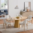 thumbnail image 2 of MAYEERTY 67x33.5x30 Modern Oval Dining Table for 6, Mid-Century Kitchen Table for Dining Room Kitchen, Natural Wood, 2 of 10