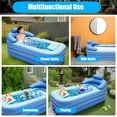 thumbnail image 3 of Tina de Baño Adulto con Respaldo y Almohada, Bañera Plegable Adulto Portátil PVC Inflable Grande de 1.6M, Bañera Jacuzzi Inflable Exterior para SPA Adultos Móvil con Bomba de Aire Eléctrica, 3 of 8