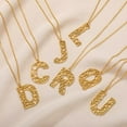 thumbnail image 3 of HIJONES Hollowed Large Initial Letters Necklace for Women Stainless Steel A to Z Alphabet Pendant Charm with Chain Gold Plated G, 3 of 5