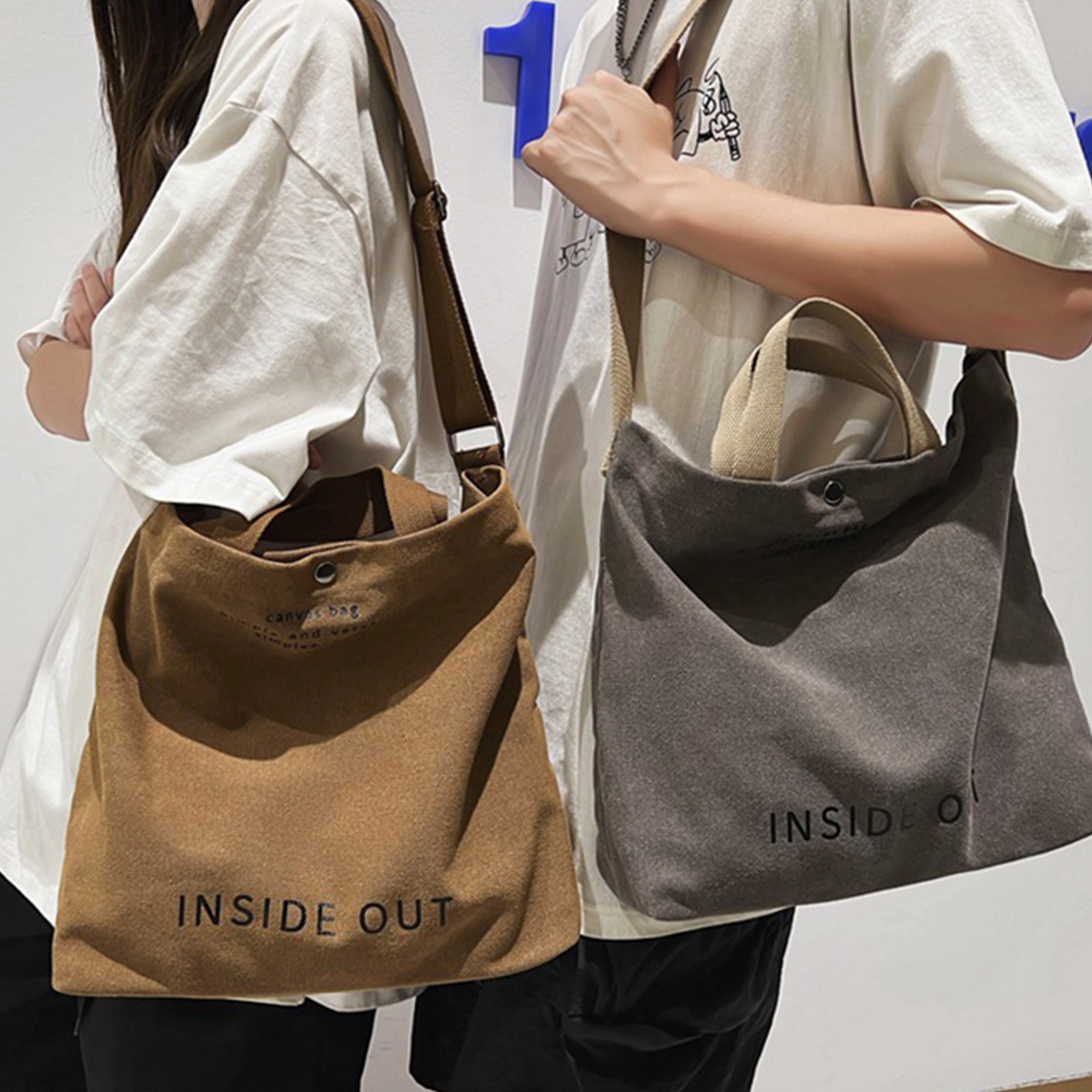 2023 NEW Crossbody Bag Canvas Shoulder Bag for Women Girl Handbag Leisure Tote Bag Fashion School Messenger Bag Book Bag