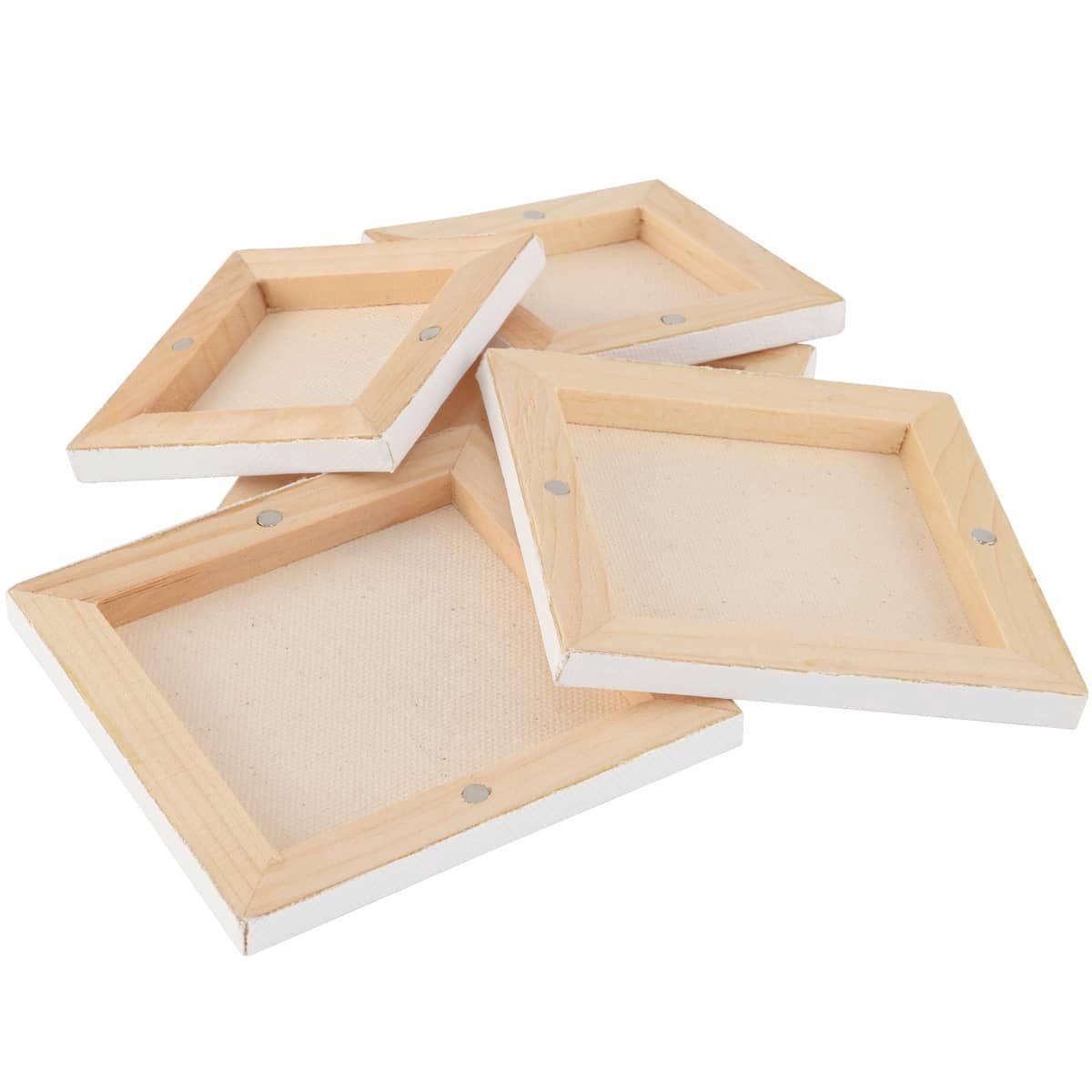 Creative Mark Ultra Mini Magnetic Cotton Canvas, Pack of 60, 3x3" Mini Canvas for Painting with Built in Magnets for Fridge Whiteboard Studio Display; Acrylic Primed For Oil or Acrylic Paint