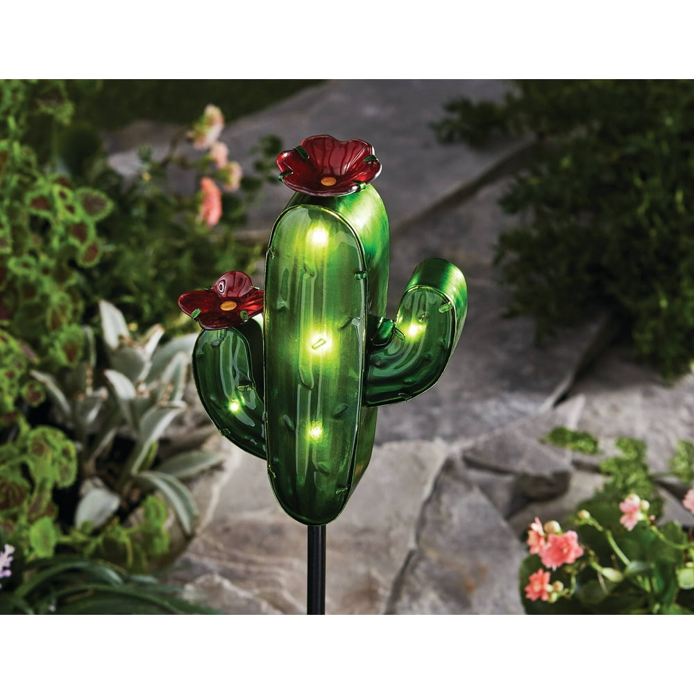 Better Homes & Gardens Outdoor Solar Cactus Garden Stake