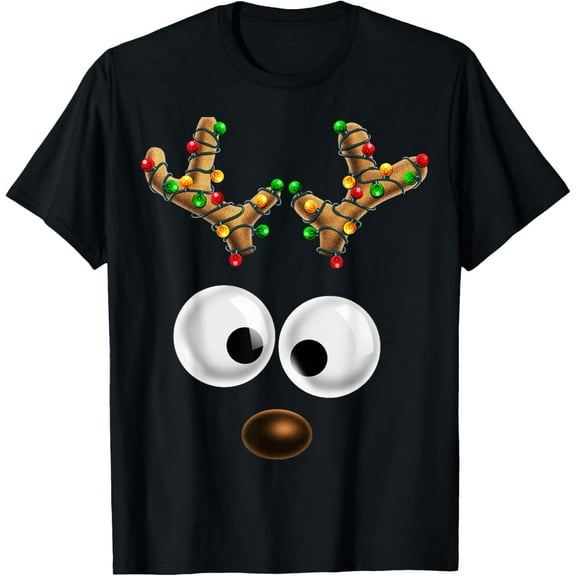 Matching Family Christmas Reindeer Face Christmas Gift T-Shirt Tee