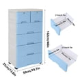 thumbnail image 2 of Fetcoi Plastic Cabinet Garbage Drawer Cart 6 Drawers Storage Dresser Closet Drawers Organizer(Blue), 2 of 6
