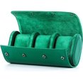 thumbnail image 1 of Caja de regalo, bolsa de almacenamiento de reloj de viaje, caja de reloj de Pu, bolsa de reloj portátil, pulsera, relojes de joyería, caja de almacenamiento verde, 3 compartimentos JFHHH pequeña, 1 of 1