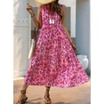 thumbnail image 7 of Anbech 2025 Women Floral Sleeveless Dresses V Neck Boho Sleeveless Maxi Dress, 7 of 7