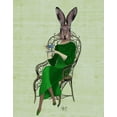 thumbnail image 2 of Fab Funky 20x24 White Modern Wood Framed Museum Art Print Titled - Lady Bella Rabbit Taking Tea, 2 of 4
