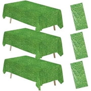 Green Grass Tablecloth, 3pcs Disposable Grass Party Tablecover for Jungle Animal Safari, Golf Birthday, Dinosaur, Garden Parties, BBQs, Picnic$$Electronics Accessories