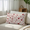 thumbnail image 3 of Valentine's Love, Standard Size Pillow Cover, Pillowcase Protectors with Zipper, Breathable Decorative Throw Pillow Case Cover, Saint Red Heart Stripes Retro Pillow Shams for Couch Sofa 20x26Inch, 3 of 8