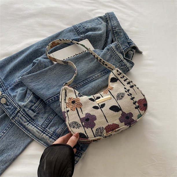 Bolso de axila para mujer, nuevo estilo otoño 2025, bonito bolso cuadrado pequeño con fresas, bolso de hombro literario, bolso de mensajero informal