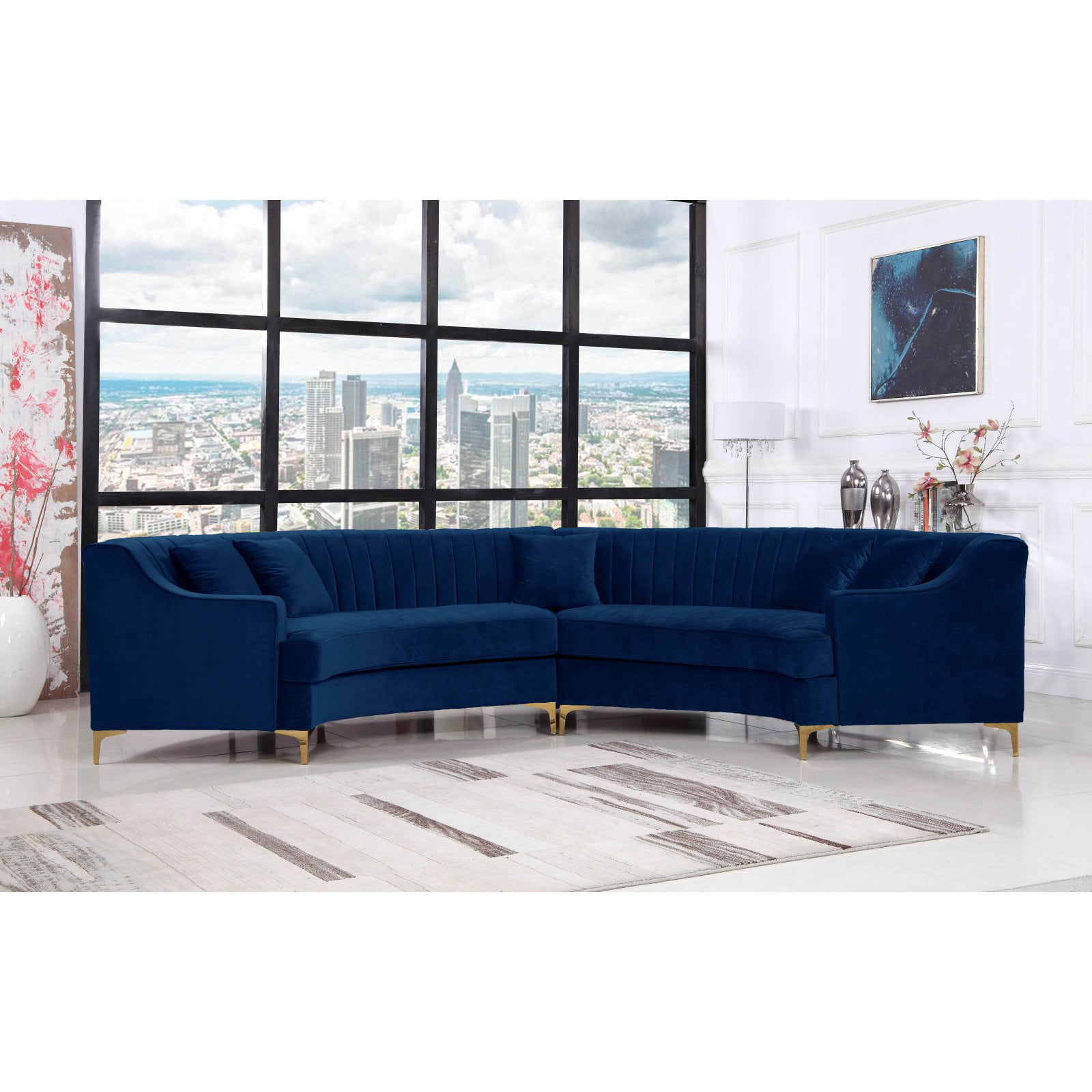Meridian Furniture Inc Jackson Upholstered Sectional Sofa