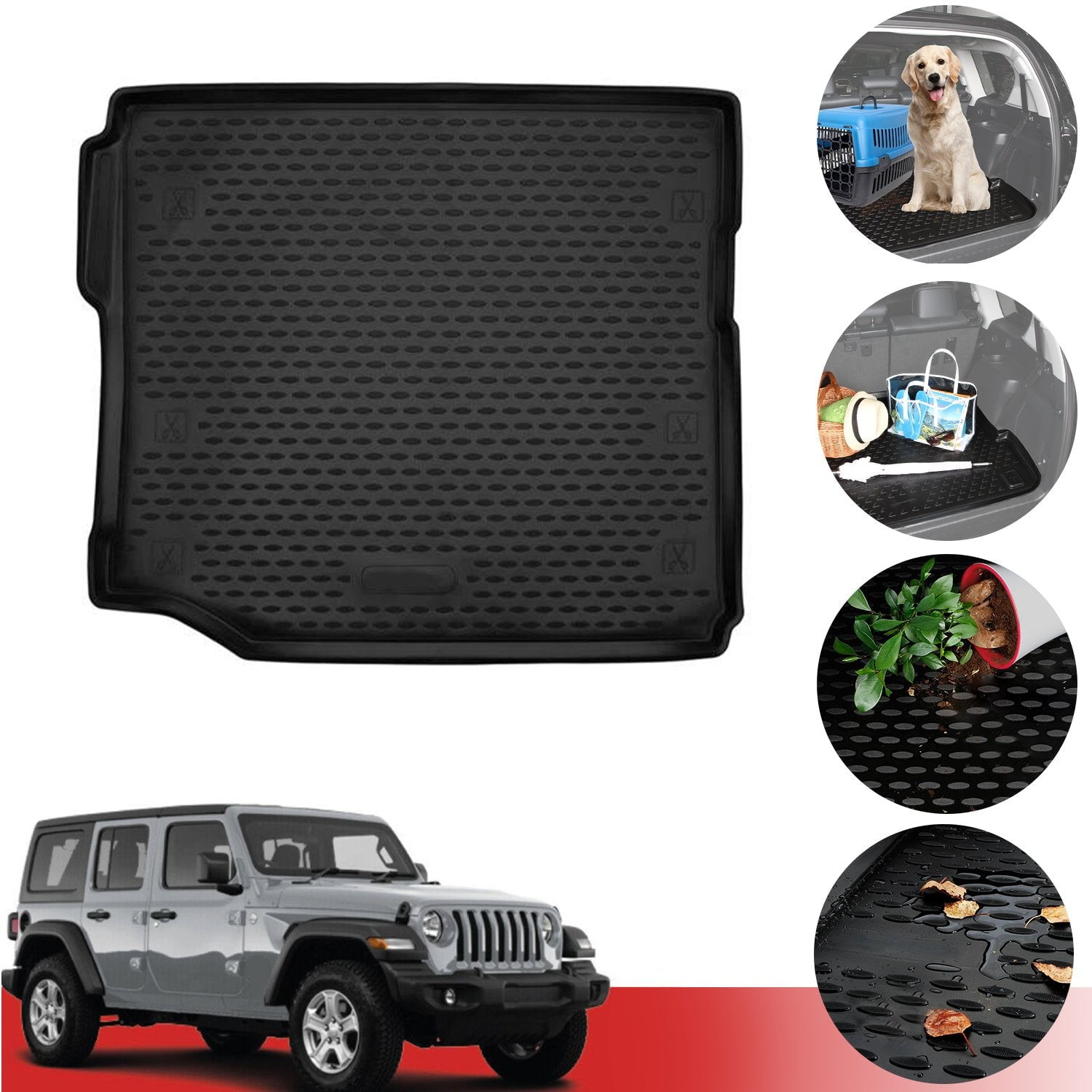 Cargo Liner For Jeep Wrangler JL 20182022 Rear Trunk Floor Mat 3D Boot