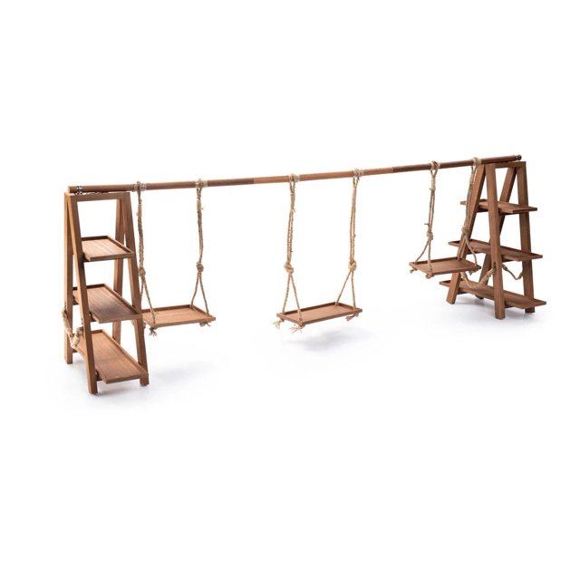 Sprightly 3Tiered Serving Platter Set, Large Wooden Party Food Display