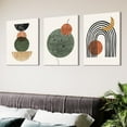 thumbnail image 4 of Boho Art Wall Decor Framed Canvas Print 12"x16" Minimalist Wall Decor Mid Century Modern Decor Black Beige Geometric Abstract Modern Neutral Set of 3 Boho Wall Decor for Bedroom Bathroom, 4 of 6