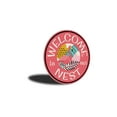 thumbnail image 3 of Welcome to Our Nest Flamingo Sign, Decorative Aluminum Metal Decor Sign - 12" Round, 3 of 4