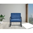 thumbnail image 2 of Modern Accent Chair, Steel Armchair Lounge Living Room Chair, Single Sofa Comfy Reading Armchair for Dining Bedroom Living Room, Upholstered Cozy Side Sofa Chair Relaxing Seating, Blue-Velvet, 2 of 7