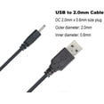 thumbnail image 2 of USB to DC 2.0mm Cable, Earbuds USB DC Charger Adapter,USB 2.0 Type A Male to DC 2.0mm x 0.6mm 5 Volt DC Barrel Jack Power Adapter Connector Charging Cable-Two Pack, 2 of 2
