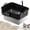 Black, variant on EHJRE Large Cat Litter Box Litter Pan Heightening, Semi Enclosed for Small Large Cats High Sided Sturdy, Anti Splashing, Cat Toilet Black