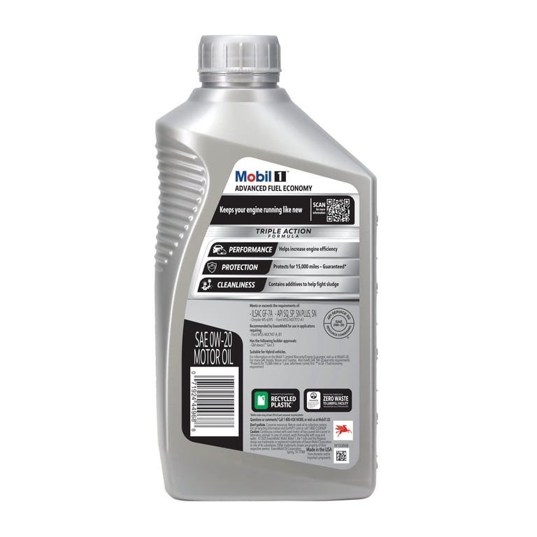 Mobil 1, Advanced Full Synthetic Motor Oil, 0W-20, 6 Pack