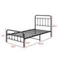 thumbnail image 4 of MAYEERTY Metal Bed Frame Twin Size Platform No Box Spring Needed with Vintage Headboard and Footboard Premium Steel Slat Support，Black, 4 of 5