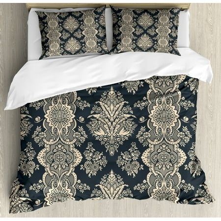 Damask Duvet Cover Set Victorian Style Baroque Classic Pattern
