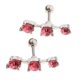 thumbnail image 3 of 2 piezas de moda para mujer, pendientes de cristal, pendientes envolventes, barra de perforación de hélice de tragus, 1, Rosado, 3 of 5