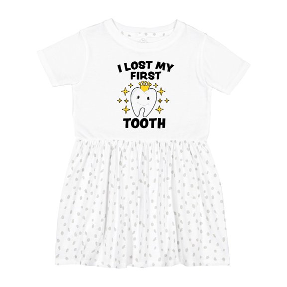 Inktastic I Lost My First Tooth with Cute Tooth and Sparkles Girls Toddler Dress