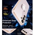 thumbnail image 2 of Compatible with Samsung Galaxy A14 5G Case Slim Thin with Ring Stand Metal Electroplated Soft Flexible Tup Frame Full Body Shock-Absorption Bumper Hard Back Mobile Cover-Pink, 2 of 7