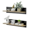 thumbnail image 6 of Danya B. Repose Display Photo Ledge Shelf Set of 2 - Black Back/Chestnut Shelf, 6 of 11