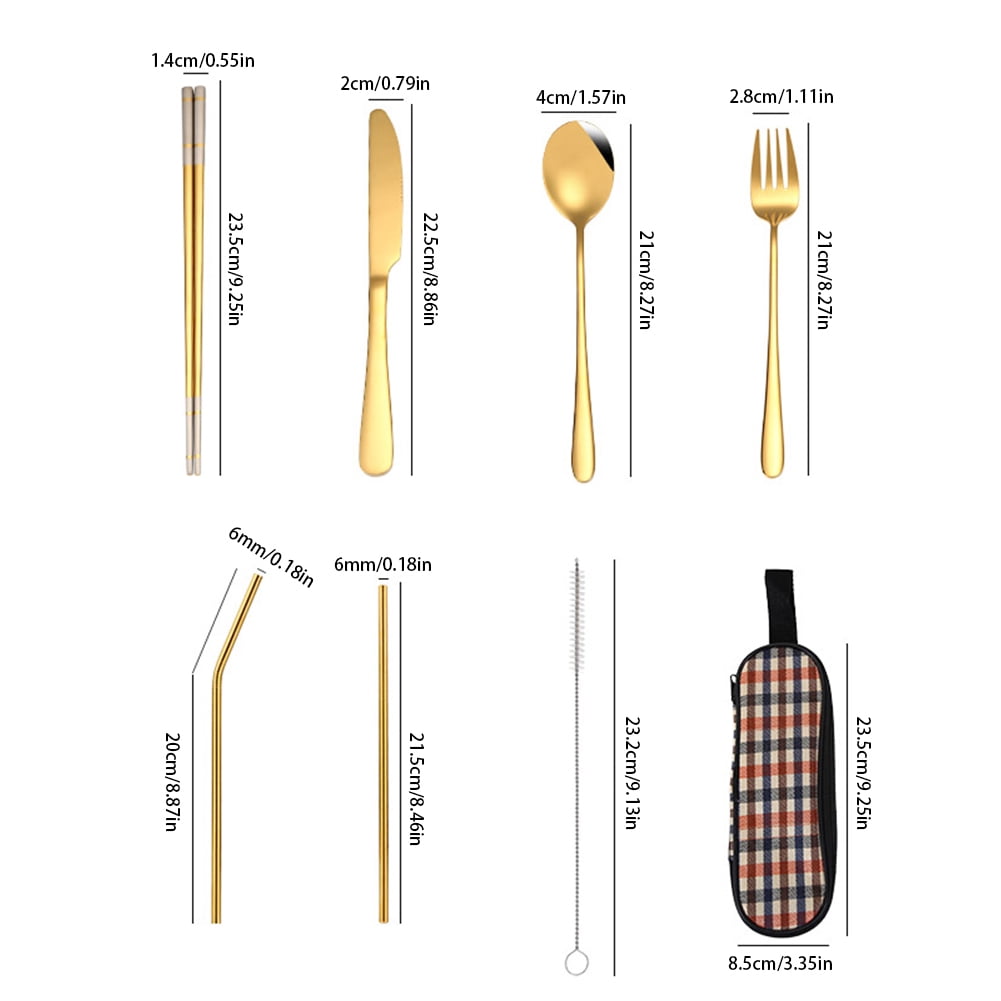 LeKing Innovative 304 Stainless Steel Camping Cutlery Set Portable