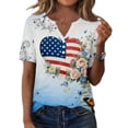 thumbnail image 4 of MEICHEN Summer Usa 250th Anniversary Tops for Women Casual Print Blouses Patriotic Graphic Tees Short Sleeve V Neck T Shirt, 4 of 6