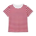 thumbnail image 4 of JAJAHO Girls Striped Tees For Kids Casual Summer Round Neck Short Sleeve Loose Fit T Shirt 2-13Y, 4 of 4