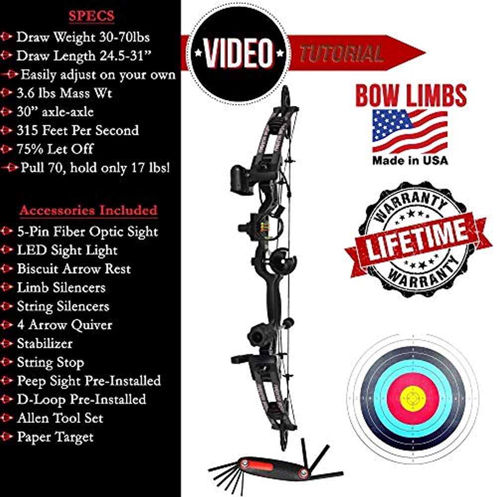 Predator's Archery Raptor Compound Hunting Bow Kit Right-handed Camo