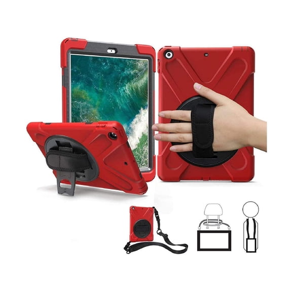 For iPad Air Case Protective Cover for Apple iPad Air 1st Generation Model A1474 A1475 A1476 With 360 Degree Stand Hand Grip and Shoulder Strap