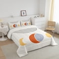 thumbnail image 2 of Mid Century Bedding Twin Abstract Moon Comforter Set, Geometry Striped Bedding Comforter Sets White Aesthetic Duvet Insert, Retro Minimalism Down Comforter Modern Art Bedroom Decor Ultra Soft 2pcs, 2 of 5