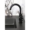 thumbnail image 4 of Kingston Brass KSD2210RKX Webb One-Handle 1-Hole Bathroom Faucet with Knurled Handle, Deck Plate, and Push Pop-Up Drain in Matte Black, 4 of 7