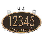 Reflective Hanging Mailbox Address Sign, Double Sided (Bronze)
