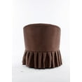 thumbnail image 5 of Swivel Barrel Chair, Modern Linen Fabric Upholstered Accent Chair with Metal Base and Padded Cushion Comfy Single Auditorium Chair with Pleated Skirt and 360 Degree Swiveling for Living Room, Brown, 5 of 7