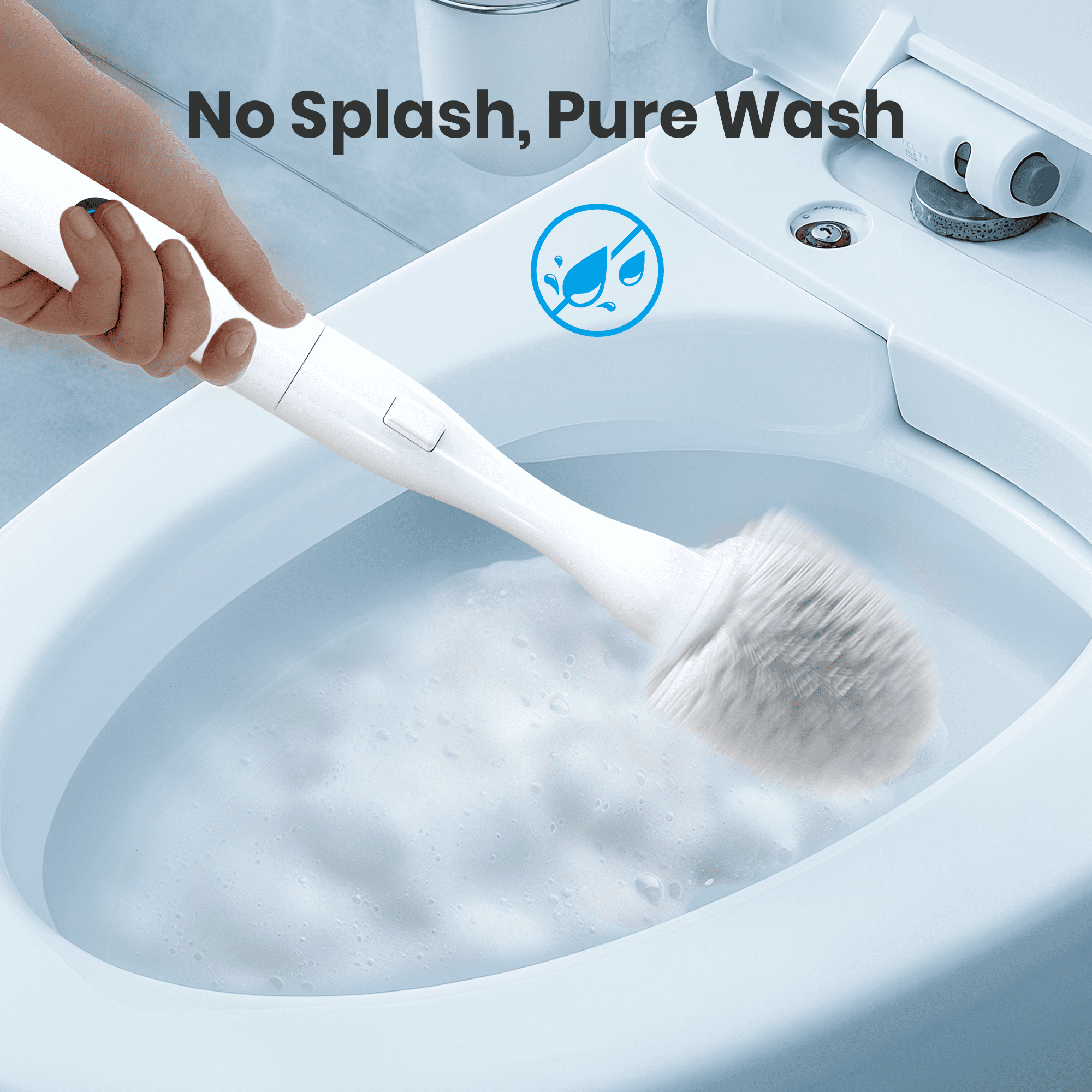 Xecessory Electric Toilet Brush and Holder Set, 8 in 1 Electric Toilet Bowl Cleaning Kit with Replaceable Brushes, Hard Nylon Brush and Soft Silicone Brush