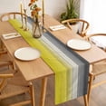 thumbnail image 3 of Yellow Gray Ombre Table Runner - 120 Inch Long, Kitchen Dining Table Runner Dresser Scarves, Vintage Country Wooden Farmhouse Decor for Coffee Tables Wedding Party Banquet, 3 of 8