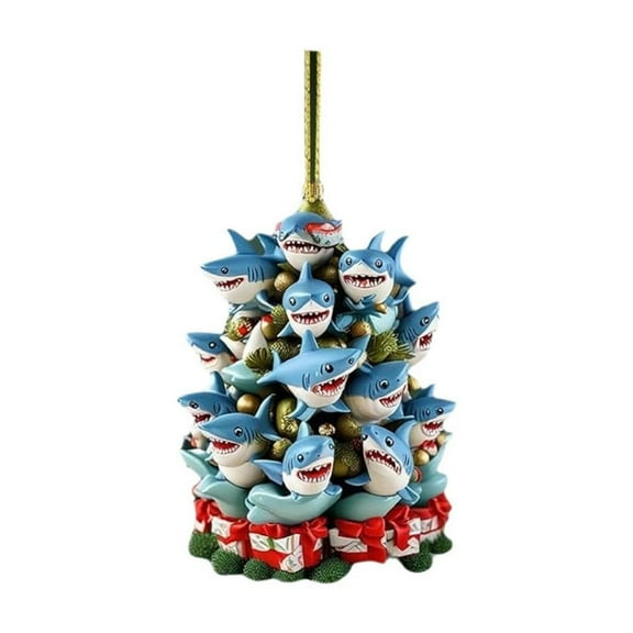 3 Pcs Tree Stack Shark Ornament under $5! Xqxayjr Tree Stack Shark Acrylic Decoration, Blue Shark Flat Pendant Christmas Decor, Oceans Themed Tree Ornaments, Unique Christmas Tree Hanging Decor,