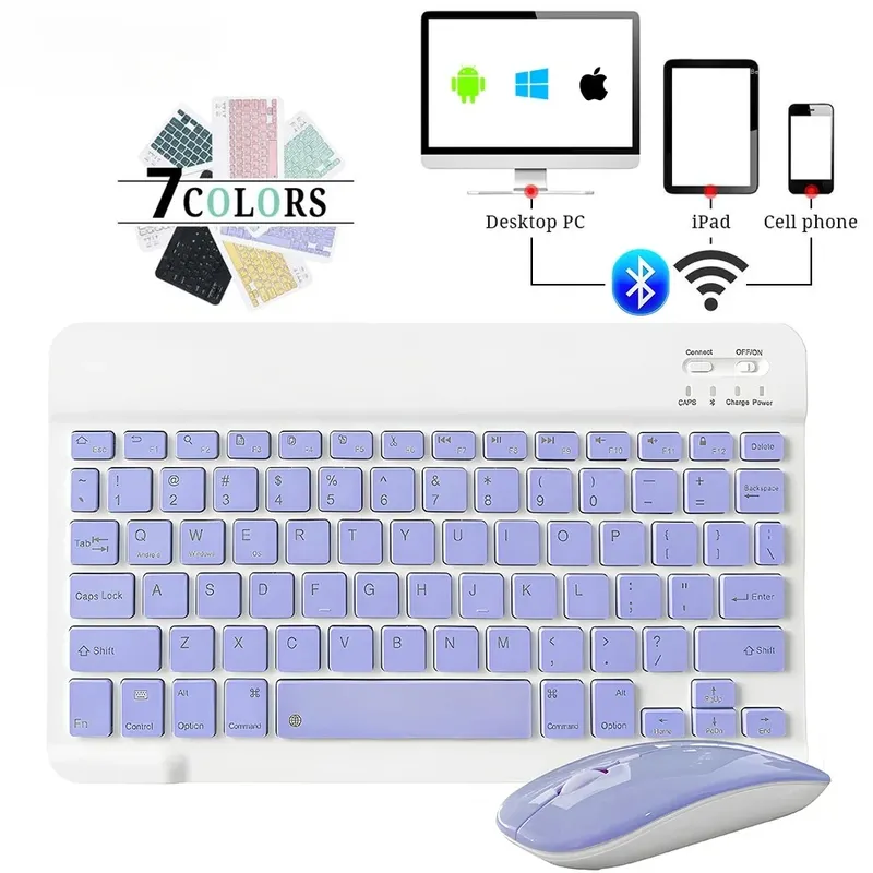 Universal Wireless Bluetooth Mouse BT English Keyboard For iPad 10th Air 2 Generation Phone Tablet Portable For Xiaomi Android