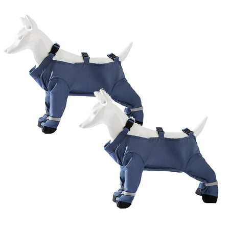 2pcs Waterproof Dog Boots Adjustable Suspender Leggings Dog Boots Winter Snow Rain Hiking Walking Anti- Dogs Pants Anti-Slip Dog Shoes Pet Paws Protector