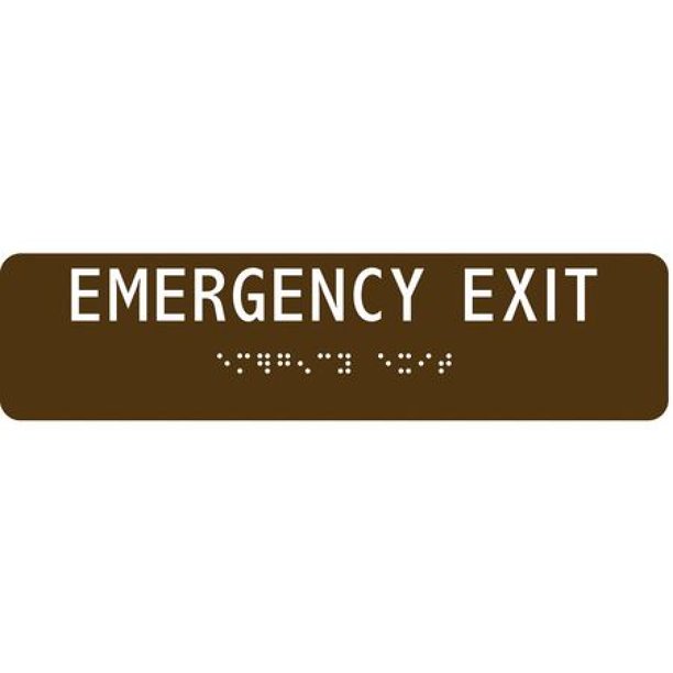 Condor 486g58 Braille Emergency Exit Sign English 8 Quot W 2 Quot H Abs Plastic Brown Walmart Com Walmart Com