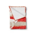 thumbnail image 2 of Anchor Soft Flannel Fleece Throw Blanket, Vintage Seascape Boat with Rope Stripes Art Nautical Print in Warm Colors, Cozy Plush for Indoor and Outdoor Use, 50" x 60", Vermilion Cream, by Ambesonne, 2 of 5