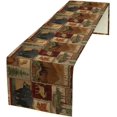 thumbnail image 1 of SHIQI-Rustic Bear Table Runner, Vintage Cottage Country Style Pine Tree Elk Wildlife Dinner Runner for Home Kitchen Dining Table Decoration 13"x90", 1 of 4