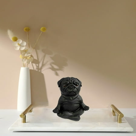 

YZLMD Desktop Ornament Garden Decoration Meditation Dog Resin Ornament Gardening Crafts Sitting French Bull Dog Decor Garden Ornament Creative Yoga Decoration