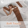 thumbnail image 4 of 3 Piece Black Striped Geometric Duvet Cover Set California King,Microfiber Comforter/Quilt Cover with Corner Ties and 2 Pillowcases,Modern Boho Brown Rustic All Season Bedding with Zipper Closure, 4 of 8